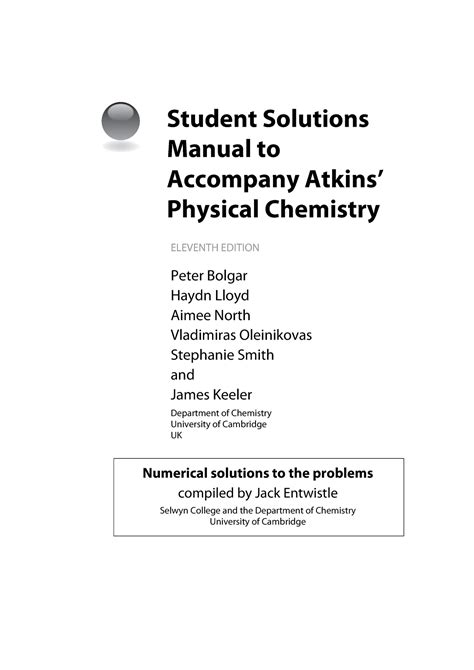 Atkins 물리화학 11판 솔루션 Pdf
